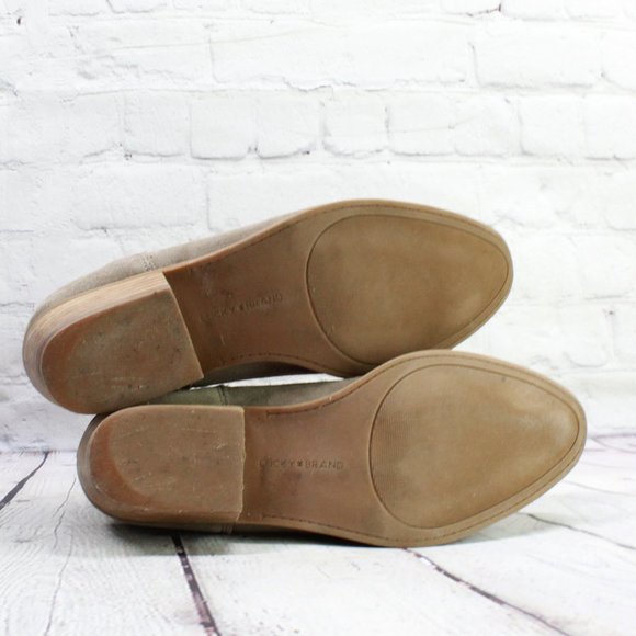 Lucky Brand Tan Suede Pull on Ankle Boots Shoes Size 10 M - Picture 9 of 9